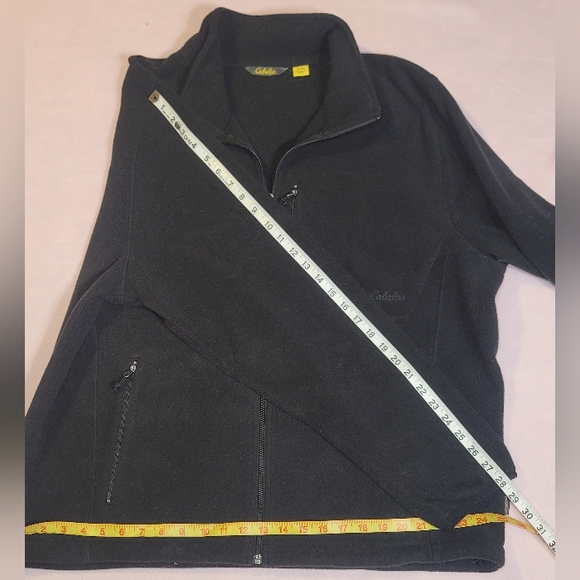 0849. Cabelas ~ Black ~ Fleece ~ Jacket with Zipper Pockets ~ XL ~ T - Picture 12 of 17
